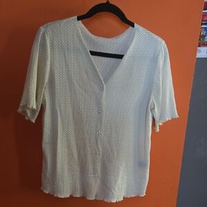 Chic Cream Button-Down Women's Shirt